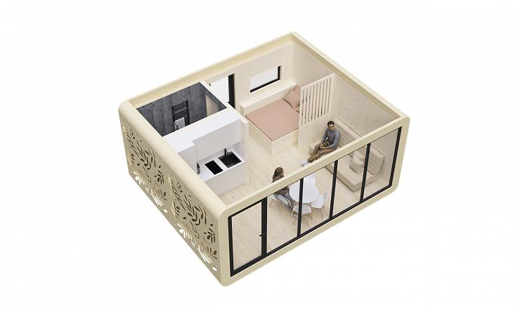 Модульный дом AIRA MODUL Стандарт 26 м² Стеклопластик