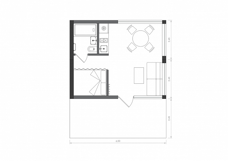 Модульный дом AIRA MODUL Стандарт 26 м² Стеклопластик