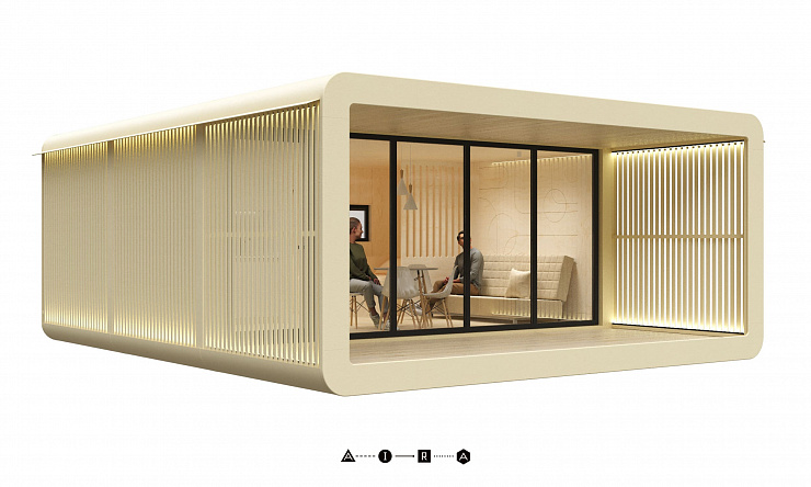 Модульный дом AIRA MODUL Стандарт рейка 26 м² с террасой