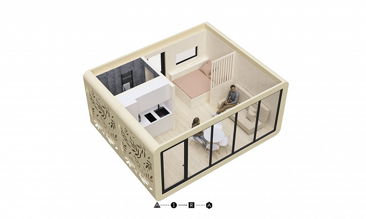 Модульный дом AIRA MODUL Стандарт 26 м² с террасой