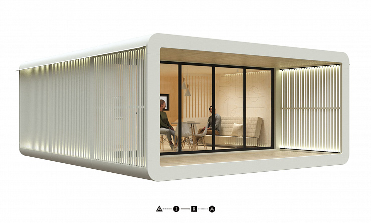 Модульный дом AIRA MODUL Стандарт рейка 26 м² с террасой