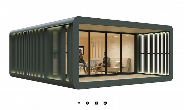Модульный дом AIRA MODUL Стандарт рейка 26 м² с террасой